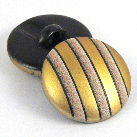 15mm Gold Striped Shank Suit Button