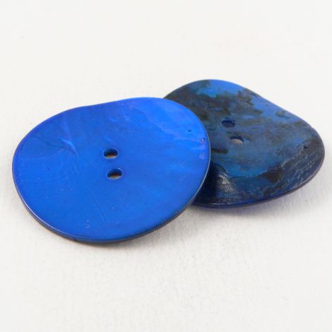 34mm Royal Blue Agoya Shell 2 Hole Button