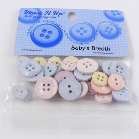 Vintage Dress It Up 'Baby's Breath' Button Pack