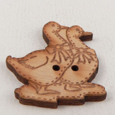 26mm Waddling Ducks Wood 2 Hole Button