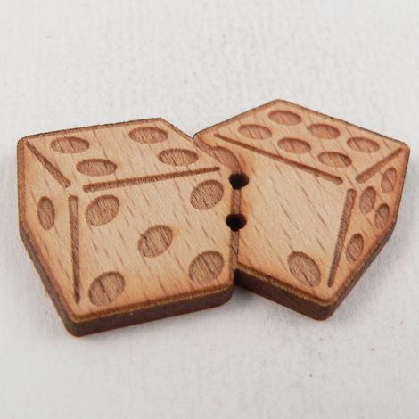 37mm Wooden Dice 2 Hole Button
