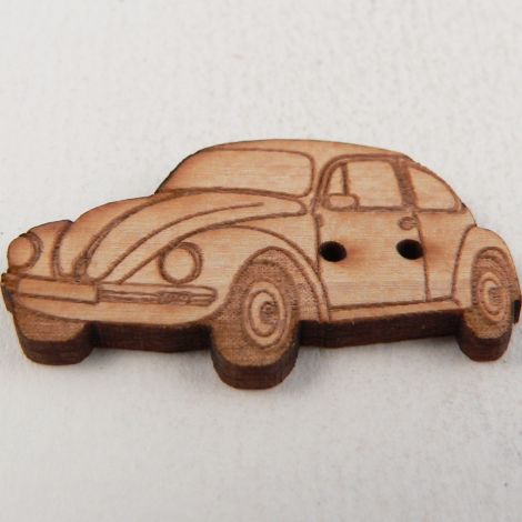 33mm Wooden VW Beetle Car 2 Hole Button