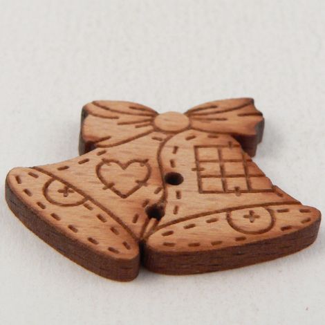 30mm Wooden Patchwork Bells 2 Hole Button