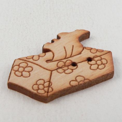 30mm Wooden Box of Tissues 2 Hole Button