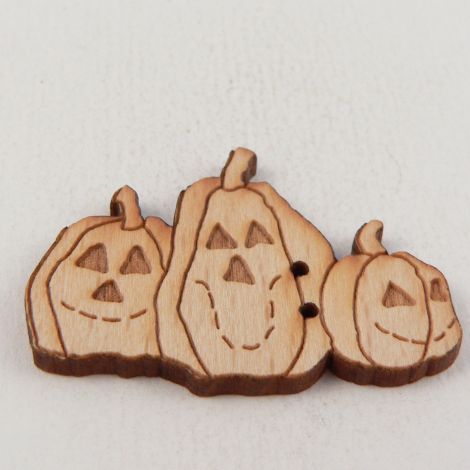 39mm Wooden Halloween Pumpkins 2 Hole Button