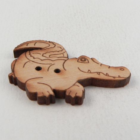 33mm Wooden Crocodile 2 Hole Button