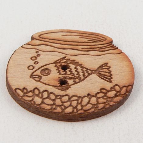 33mm Wooden Goldfish Bowl 2 Hole Button