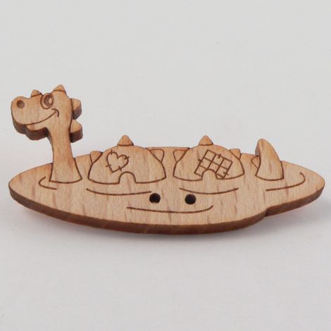 45mm Loch Ness Monster Wood 2 Hole Button