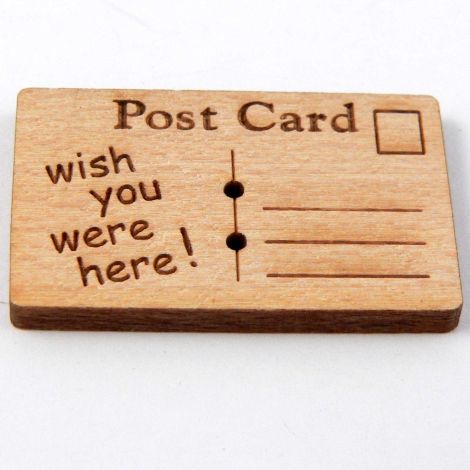 32mm Postcard Wood 2 Hole Button