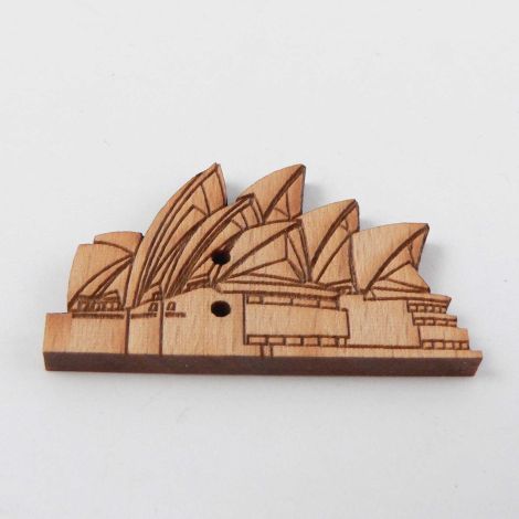 34mm Sidney Opera House Wood 2 Hole Button