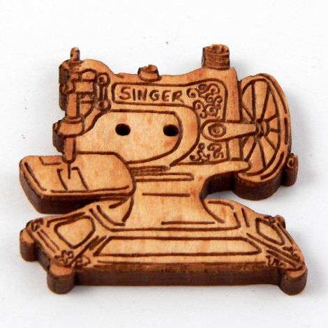 28mm Singer Sewing Machine Wood 2 Hole Button