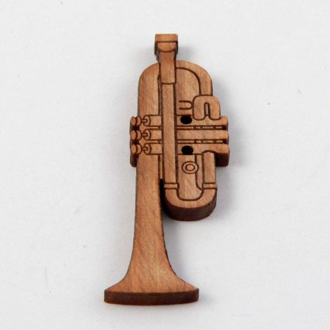 39mm Trumpet Musical Wood 2 Hole Button