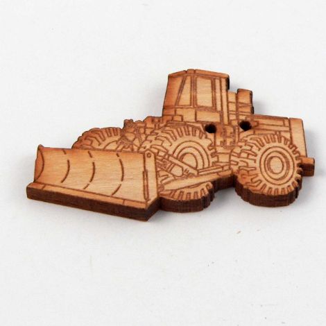 39mm Bulldozer Wood 2 Hole Button