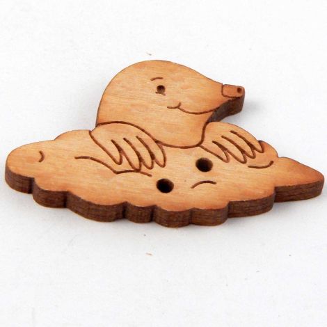 33mm Animal Mole Wood 2 Hole Button