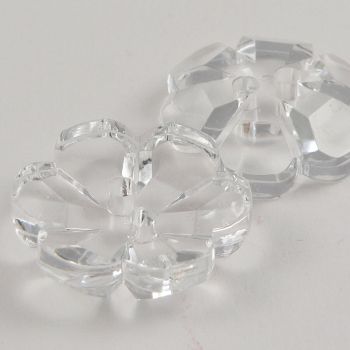 21mm Clear Flower 2 Hole Button